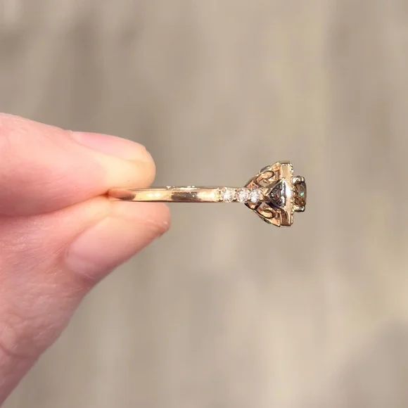 LeVian Chocolate Diamond Ring: 14K Rose Gold, SI2 Brown Diamond Solitaire - Picture 12 of 14